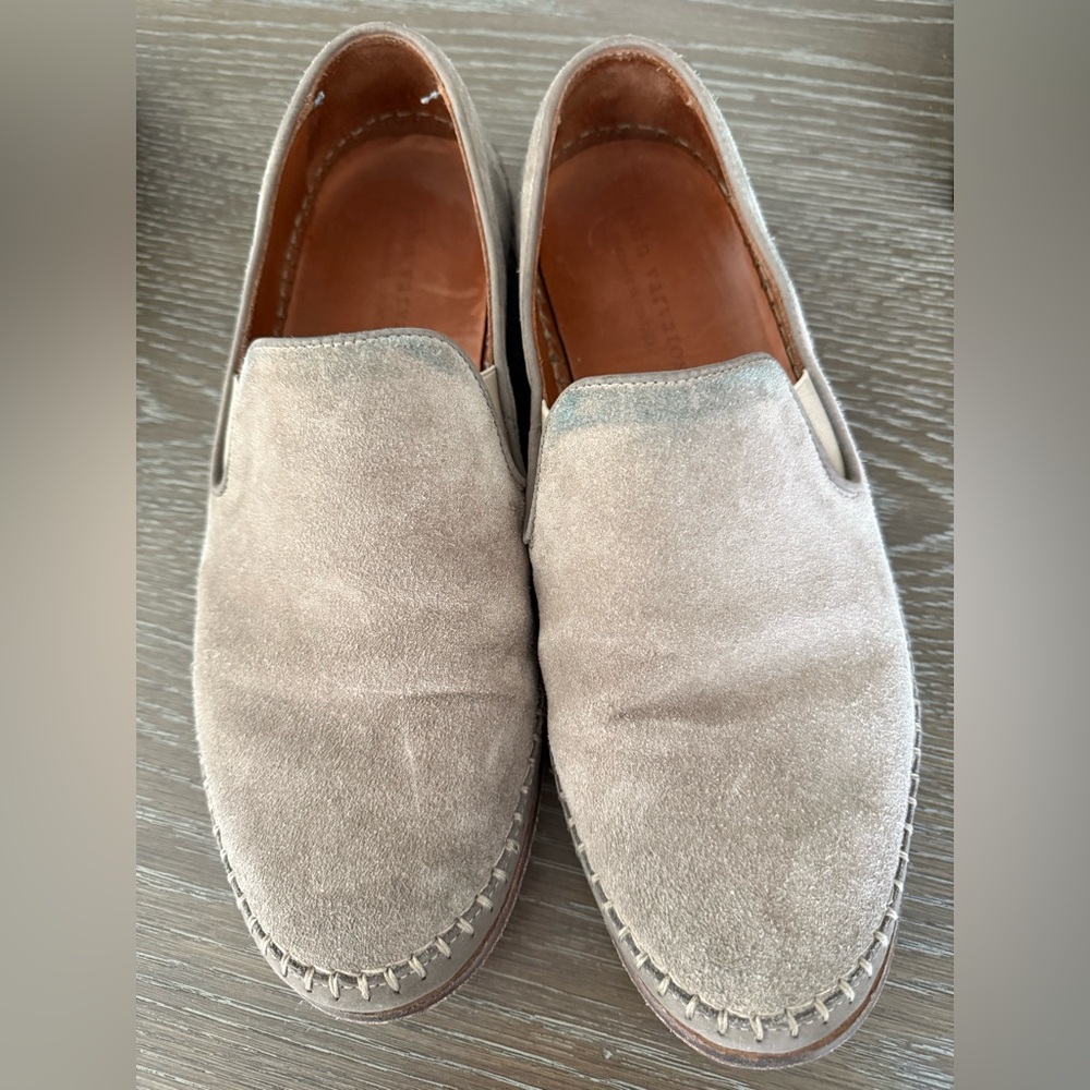 John Varvatos Men's Suede Slip-On Loafers - Light Gray/beige